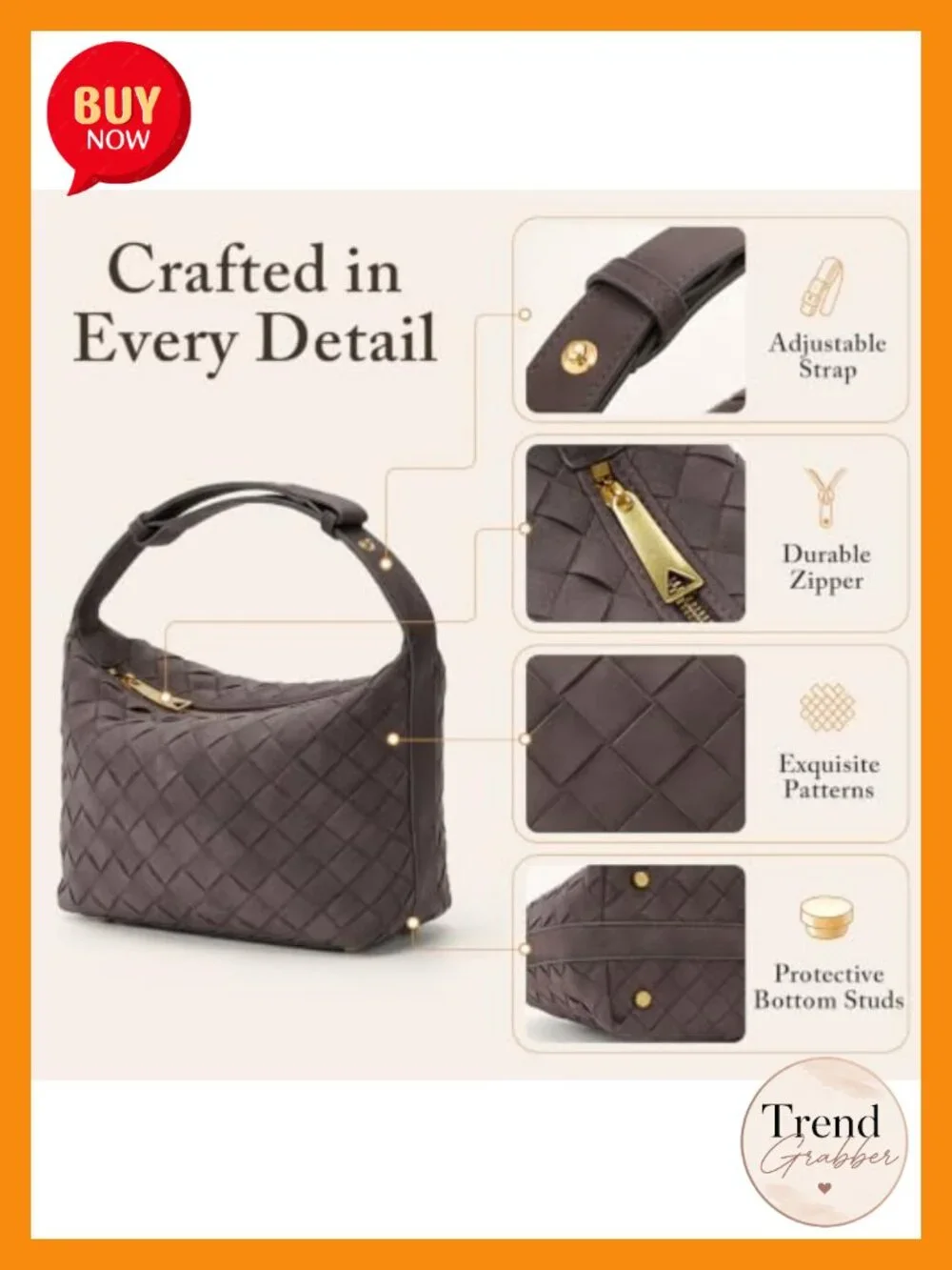 Hand-Woven Faux Suede Hobo Bag Vegan Leather Shoulder Bag for Women